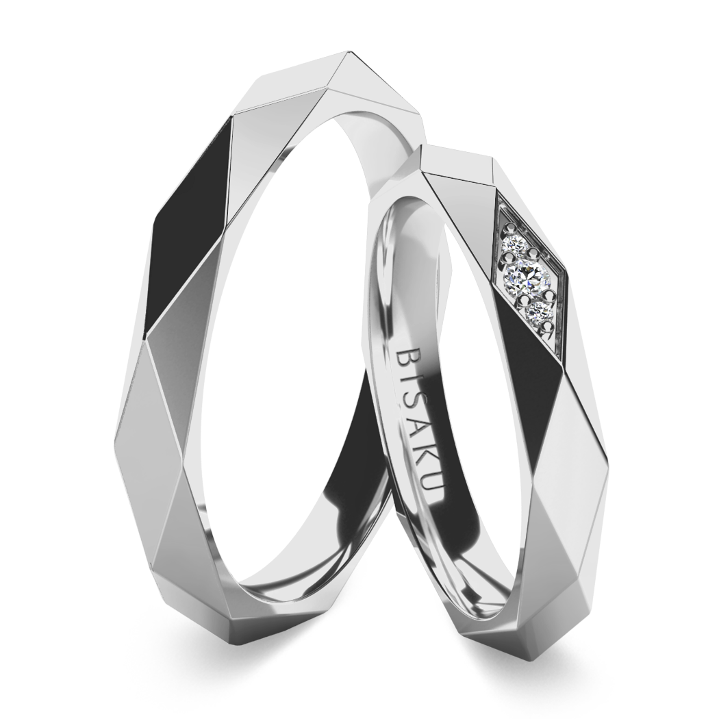 Svadobné obrúčky biele zlato Quadrum